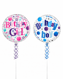 Happy Birthday 18inch Balloon (Pink/Blue)