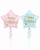 Happy Birthday 18inch Star Balloon (Pink/Blue)