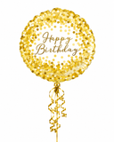 Gold Confetti Happy Birthday 18inch Balloon