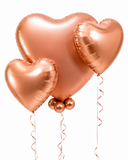 Rose Gold Heart Trio with Optional Personalisation