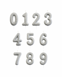 Age Silver Glitter Number Candle