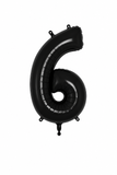 Helium Big Number Balloons in Black 0-9