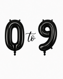 Helium Big Number Balloons in Black 0-9