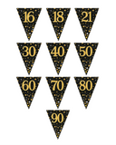 Black & Gold Holographic Birthday Bunting (Choose Age)