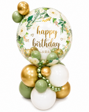 Floral Sage & Gold Personalised Bubble