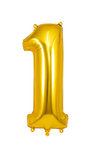 Helium Big Number Balloons in Gold 0-9