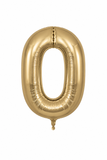 Helium Big Number Balloons in Gold Silk 0-9