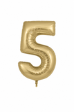 Helium Big Number Balloons in Gold Silk 0-9