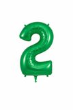 Helium Big Number Balloons in Green 0-9