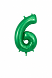 Helium Big Number Balloons in Green 0-9