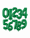 Helium Big Number Balloons in Green 0-9