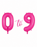 Helium Big Number Balloons in Magenta Pink 0-9