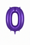 Helium Big Number Balloons in Purple 0-9