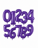 Helium Big Number Balloons in Purple 0-9