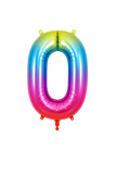 Helium Big Number Balloon in Rainbow 0-9