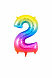 Helium Big Number Balloon in Rainbow 0-9