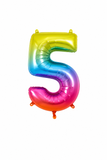 Helium Big Number Balloon in Rainbow 0-9