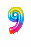 Helium Big Number Balloon in Rainbow 0-9