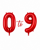 Helium Big Number Balloons in Red 0-9
