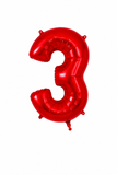 Helium Big Number Balloons in Red 0-9