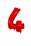 Helium Big Number Balloons in Red 0-9