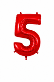 Helium Big Number Balloons in Red 0-9