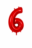 Helium Big Number Balloons in Red 0-9