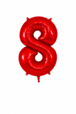 Helium Big Number Balloons in Red 0-9