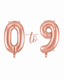 Helium Big Number Balloon in Rose Gold 0-9