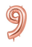 Helium Big Number Balloon in Rose Gold 0-9