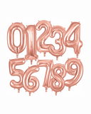 Helium Big Number Balloon in Rose Gold 0-9