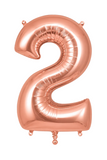 Helium Big Number Balloon in Rose Gold 0-9