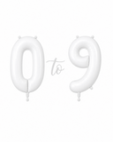 Helium Big Number Balloons in White 0-9