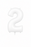 Helium Big Number Balloons in White 0-9