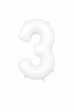 Helium Big Number Balloons in White 0-9