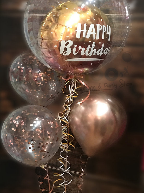 Rose Gold Bubble Combo with Confetti Latex