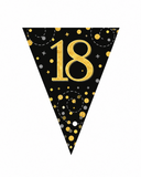 Black & Gold Holographic Birthday Bunting (Choose Age)