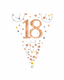 White & Rose Gold Holographic Birthday Bunting