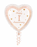 1st Anniversary Heart 18inch Balloon