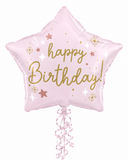 Happy Birthday 18inch Star Balloon (Pink/Blue)