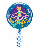 Mermaid Happy Birthday 18inch Balloon