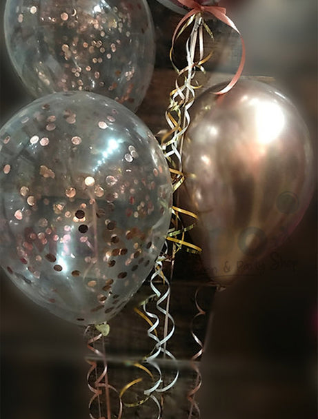 Rose Gold Bubble Combo with Confetti Latex