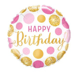 18in PINK AND GOLD BIRTHDAY FOIL BALLOON