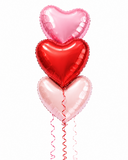 3 Heart Balloon Bouquet Display