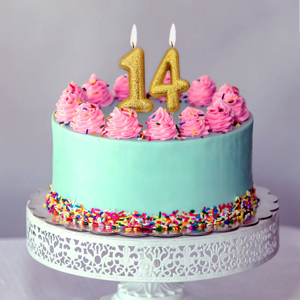 Age 4 Glitter Number Candle Gold Candle