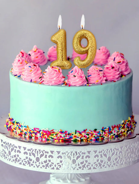 Age 9 Glitter Number Candle Gold Candle