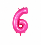 Helium Big Number Balloons in Magenta Pink 0-9