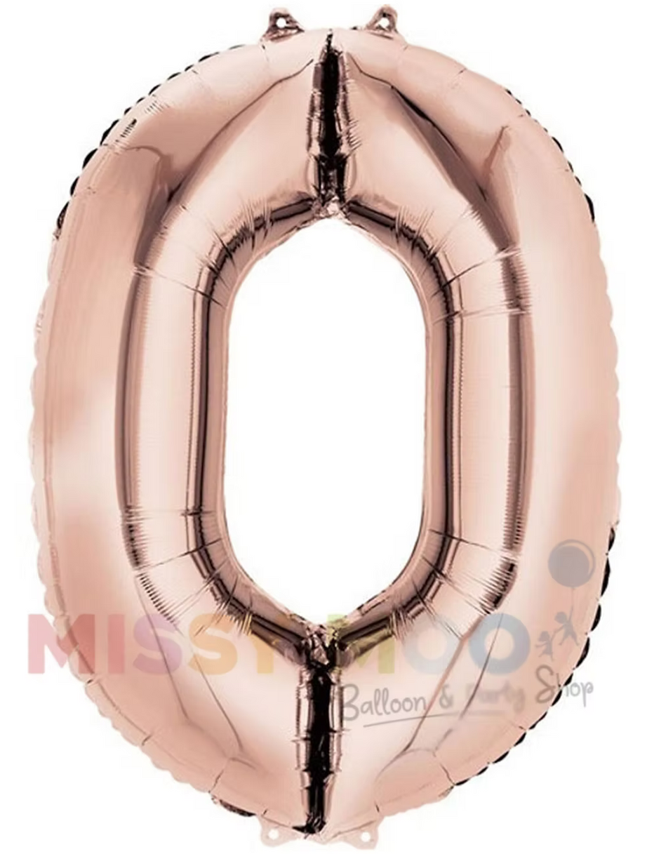 Rose Gold Big Numbers on Base 0-9