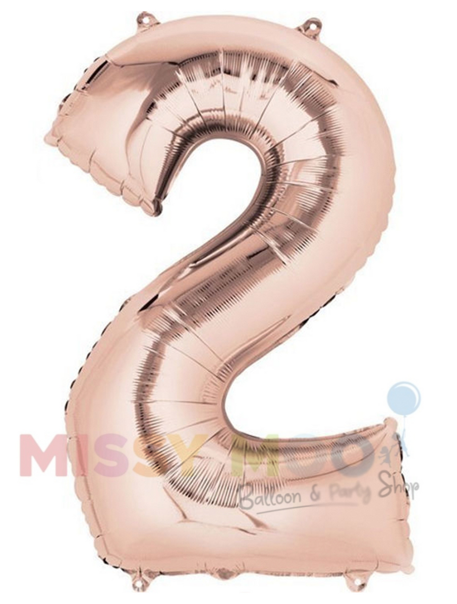 Rose Gold Big Numbers on Base 0-9