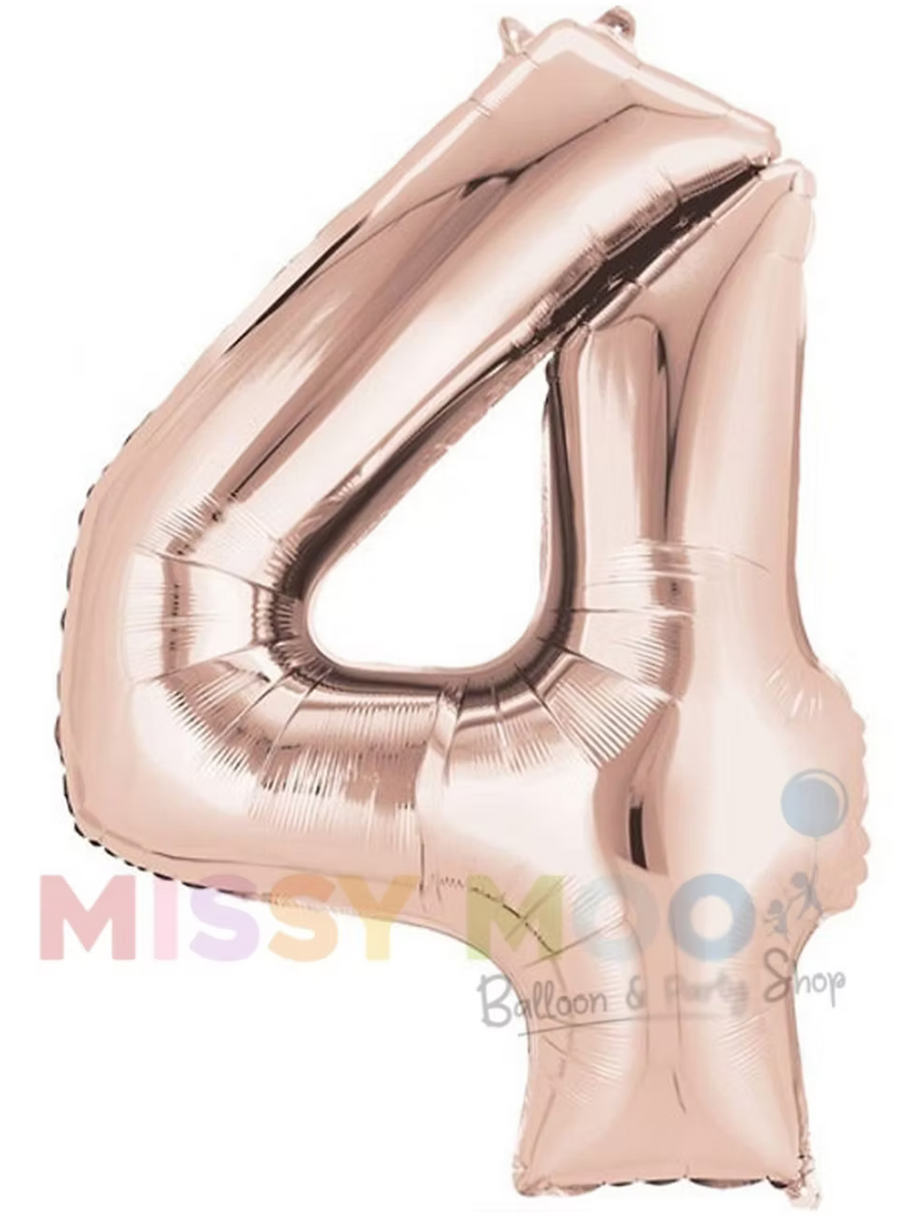 Rose Gold Big Numbers on Base 0-9